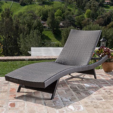 Outdoor Wicker Adjustable Back Chaise Sun Lounger Nh129492 Noble