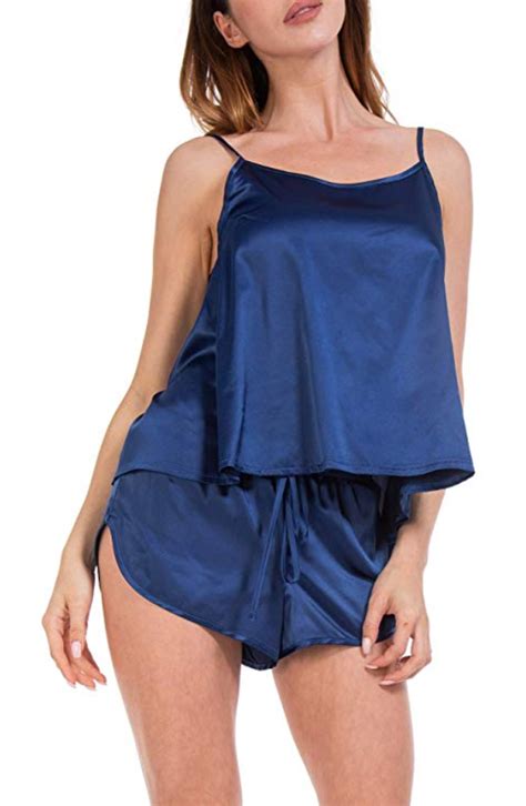Mancyfit Satin Pajamas For Women Sexy Lingerie Sleepwear Cami Shorts
