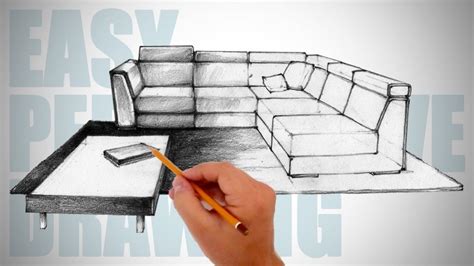 How To Draw 3d Furniture How To Draw Furniture Easy Perspective Drawing
