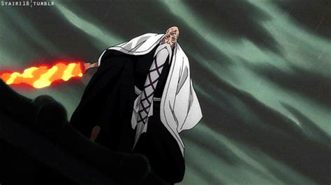 An Anime Scene With A Man In Black And White Robes Holding His Hands