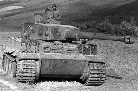 Photo An American Posing With A Captured Tiger I Tank Near Tunis