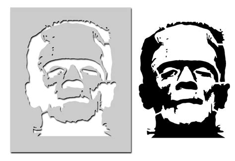 Frankenstein Stencil Horror Halloween Decor Art Craft And Etsy