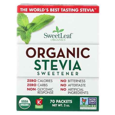 Organic Stevia Sweetener 70 Count Organic Health And Beauty