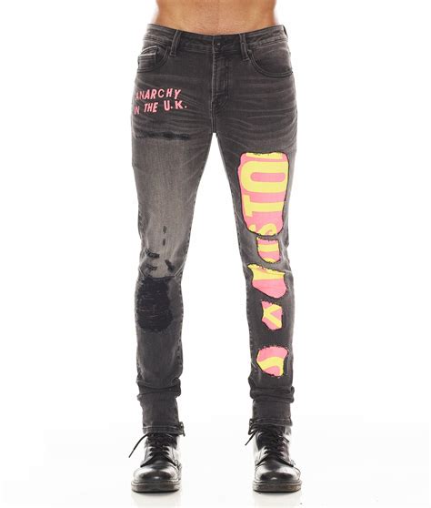 Cult Of Individuality Punk Super Skinny Sex Pistols Jeans In Gray For Men Lyst