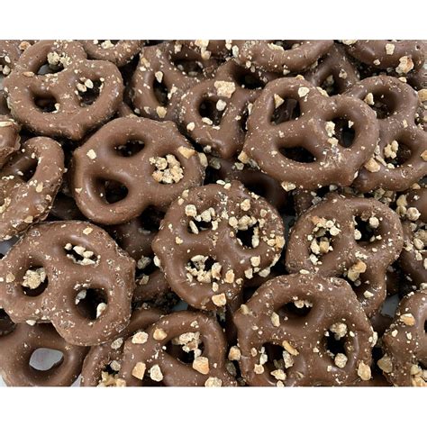 Milk Chocolate Covered Pretzels With Toffee Salted Pretzels In Smooth