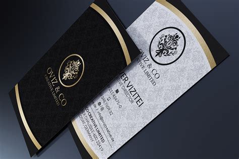 Shaped letterpress and gold foil business cards. 25 Gold Business Cards Bundle on Behance