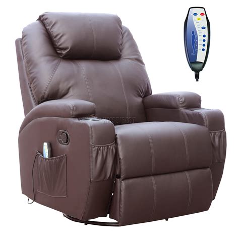 The chairs in this unit are upholstered in black bonded leather, and they are outfitted with comfortable pillow back cushions. COSMETIC DAMAGED Brown Bonded Leather Massage Cinema ...