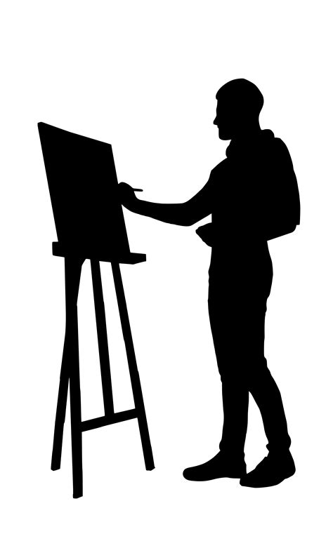 Free Images Silhouette Artist Drawing Standing Painter Isolated
