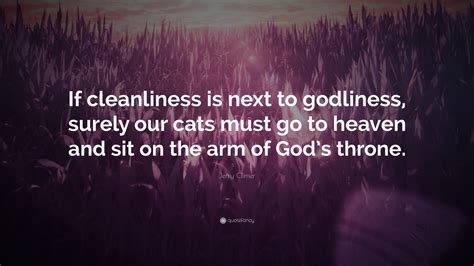 Jerry Climer Quote If Cleanliness Is Next To Godliness Surely Our