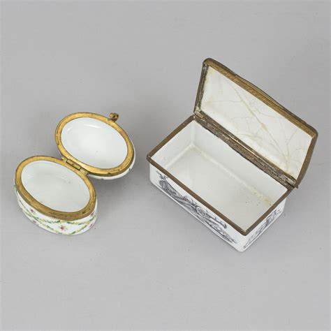 two boxes enamel and porcelain 18th 19th century bukowskis