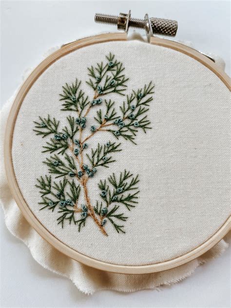 Embroidery Pattern Juniper Pdf Pattern Beginner Embroidery Etsy Diy Embroidery Art Sewing