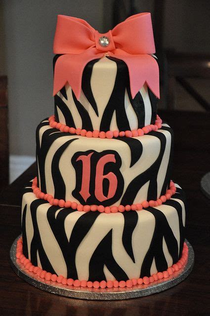 Zebra Sweet 16 Cake Sweet 16 Cakes Sweet 16 Birthday Cake 16 Cake