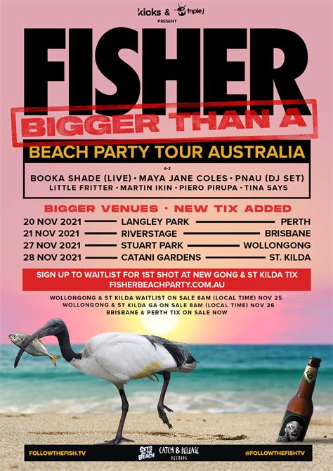 Buy Fisher Australian Beach Party Tour Wollongong Tickets Nsw Moshtix
