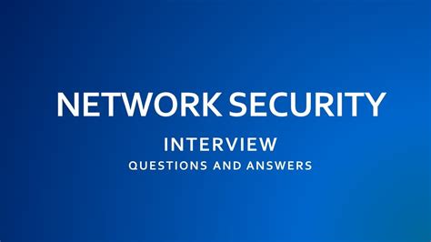 Network Security Interview Questions and Answers | Networking | - YouTube