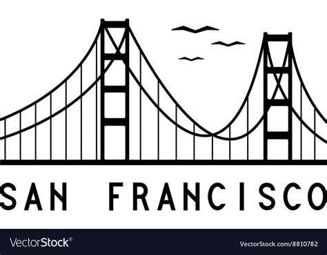 Golden Gate Bridge Of San Francisco Royalty Free Vector