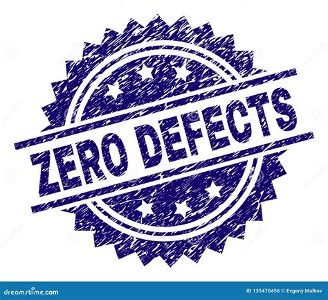Scratched Textured Zero Defects Stamp Seal Stock Vector Illustration