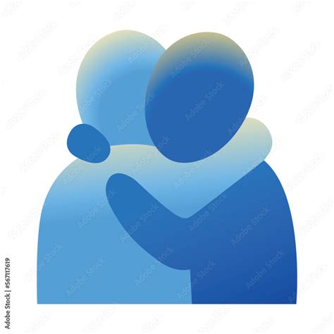 People Hugging Vector Flat Emoji Design Isolated Two People Hugging