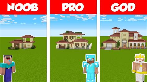Minecraft Noob Vs Pro Vs God Italian House Build Challenge In