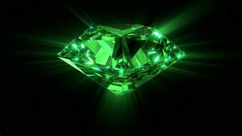 Green Spinning Shiny Diamond Diamond 03 Hd Royalty Free Video