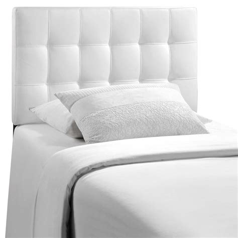 Lily Twin Upholstered Vinyl Headboard White