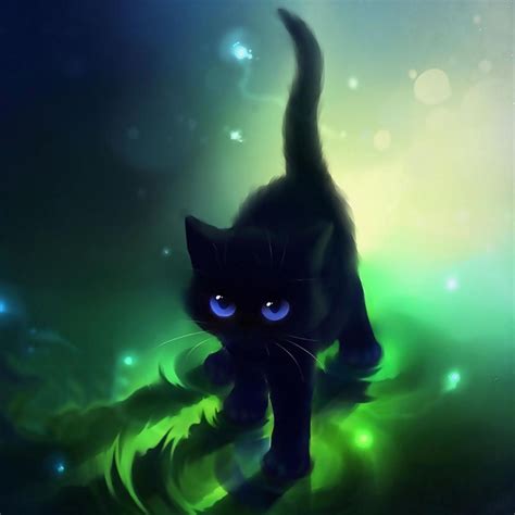 Pin By Michelle Larkin On Beautiful Art Black Cat Anime Cute Anime