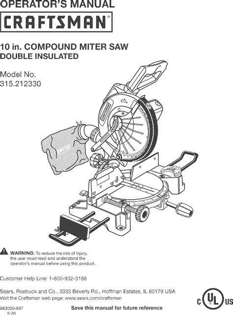 Craftsman User Manual Inch Compound Miter Saw Manuals And