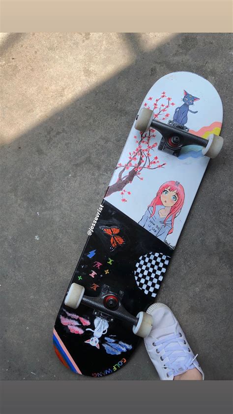 Skateboard Painting Anime Ying Yang Skateboard Design Skateboard