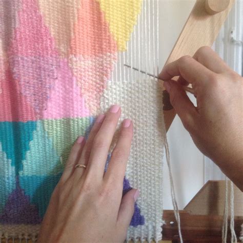 Weaving A Wall Hanging Tapestry On The Loom By Maryanne Moodie Weaving