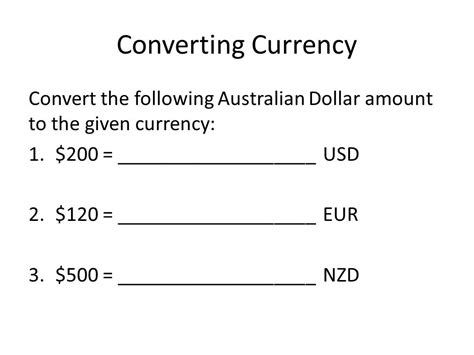 Currency Conversion Worksheet Chapter Ten Translation Of Foreign
