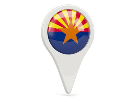 Round Pin Icon Illustration Of Flag Of Arizona