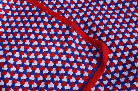 Huge Vintage Crochet Afghan Blanket Queen King Size Bedspread Red
