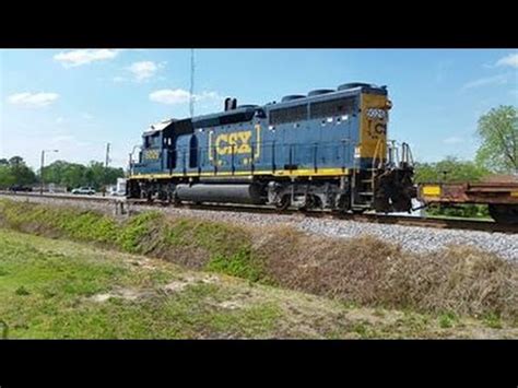 CSXT W052 20 GP 40 2 Leading On Train With A Crane Car The Rear YouTube