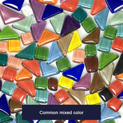 500pcs Mixed Color Square Glass Mosaic Tiles Pieces Tessera For Mosaic