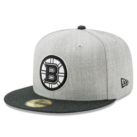 New Era Boston Bruins Heathered Grayblack Action 59fifty Fitted Hat