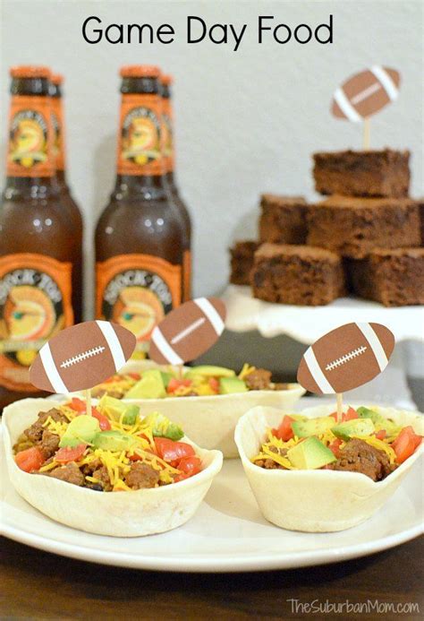 Taco Bowls With Football Printables Football Themed Desserts Football