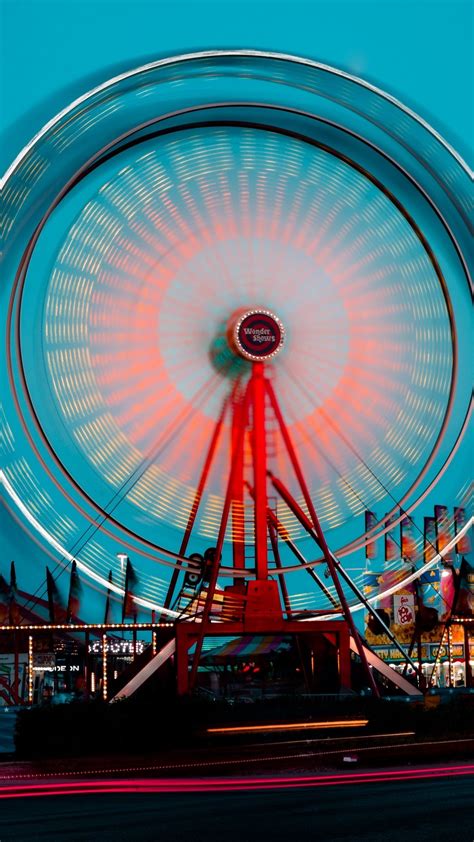 Ferris Wheel Long Exposure Photography Wallpaper Backiee