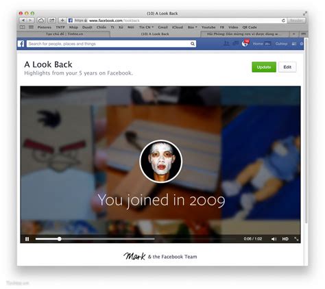 Facebook Look Back đã Cho Edit