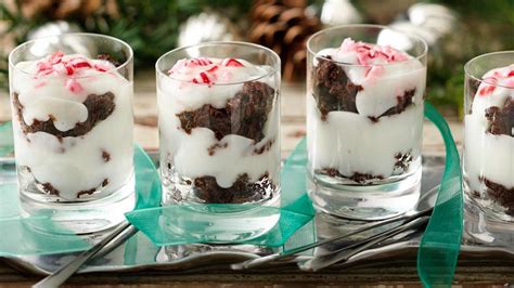These christmas dessert recipes are perfect for your dessert table, after dinner, parties, potlucks at work, and you can even make them as gifts. Peppermint Bark Brownie Shots | Recipe | Desserts, Christmas food, Food
