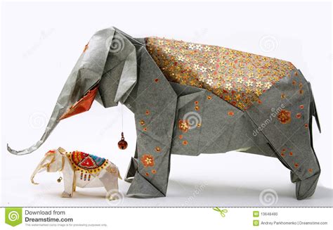 Handgemachter Origami Elefant Stockfoto Bild Von Einfachheit
