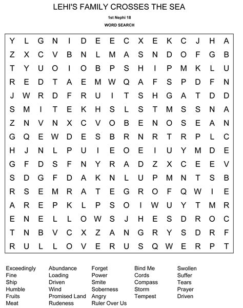 Lds Word Search Printable Word Search Printable