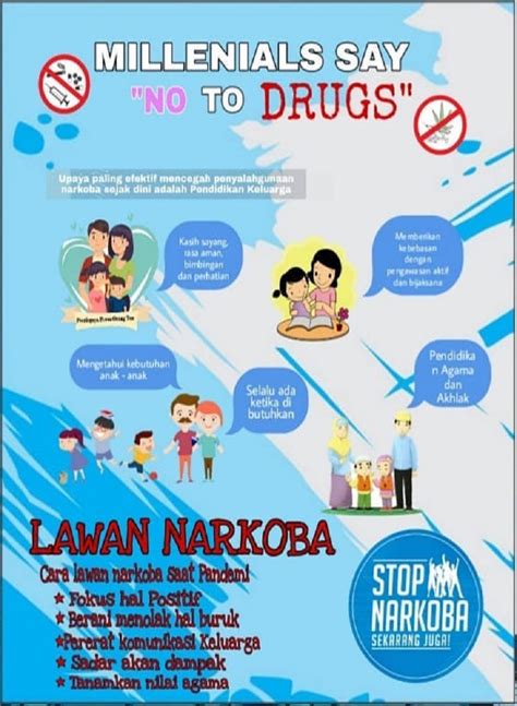 Millenials Say No To Drugs Stop Narkoba Sekarang Juga Poster Anti