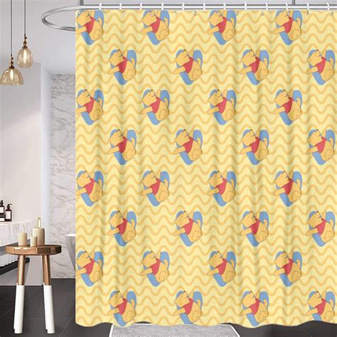 Cartoon Winnie The Pooh 3d Print Shower Curtain For Bath Modern Waterproof Shower Curtains
