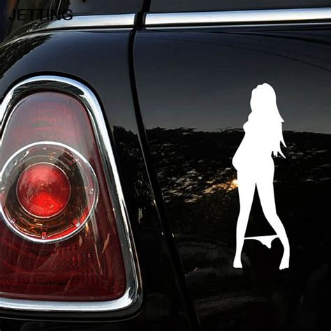 1 Piece White Black Sexy Seductive Ladies Angel Devil Girls Turning Car Window Decal Vinyl