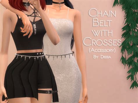 The Sims Resource Chain Belt With Crosses Accessory