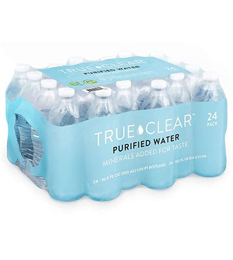 True Clear Purified Bottled Water 169 Oz Bottle 24 Bottlescarton