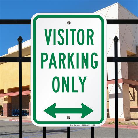 Visitor Parking Only With Bidirectional Arrow Sign Sku K