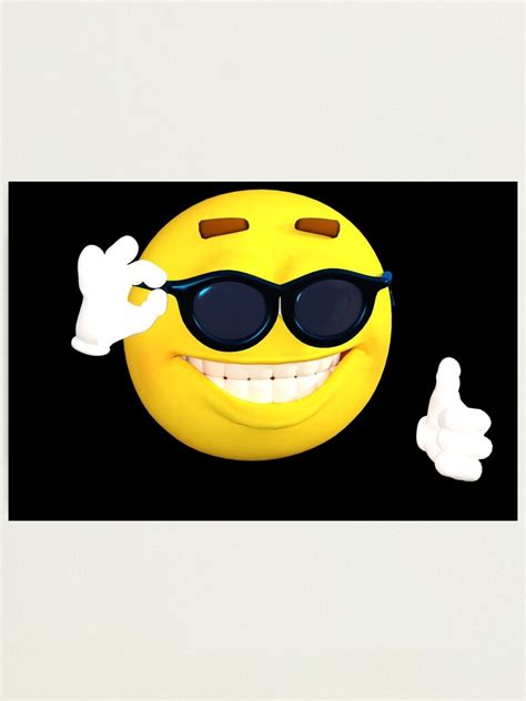 Cool Sunglasses Emoji Photographic Print By Absolutemadlad Redbubble