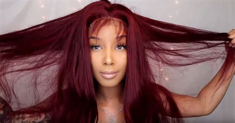 Straight 99j Burgundy Color 13x4 Lace Front Wigs Human Hair Wigs