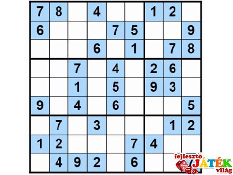 Sudoku is a fun puzzle game once you get the hang of it. Sudoku játék - Fejlesztő Játék Világ
