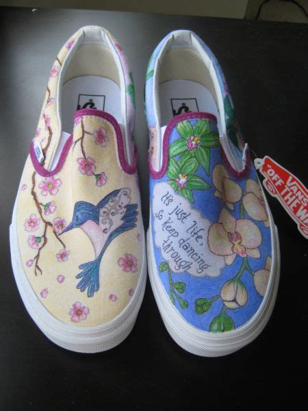 Cherry Blossom Orchid And Hummingbird Custom Vans Couture Is My Name